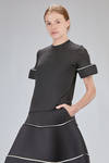 hip-lenght top, lean, in glittery viscose, polyester and spandex jersey - MELITTA BAUMEISTER 