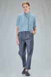 jeans ampio in denim di cotone cimosato, tinto a corda - IMjiT 