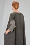 knee-lenght tunic, wide and flared, in cotton, wool and polyamide patchwork, small part in cotton - ALBUM DI FAMIGLIA 