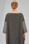 knee-lenght tunic, wide and flared, in cotton, wool and polyamide patchwork, small part in cotton - ALBUM DI FAMIGLIA 