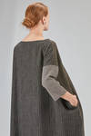 knee-lenght tunic, wide and flared, in cotton, wool and polyamide patchwork, small part in cotton - ALBUM DI FAMIGLIA 
