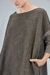 knee-lenght tunic, wide and flared, in cotton, wool and polyamide patchwork, small part in cotton - ALBUM DI FAMIGLIA 