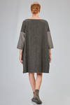 knee-lenght tunic, wide and flared, in cotton, wool and polyamide patchwork, small part in cotton - ALBUM DI FAMIGLIA 