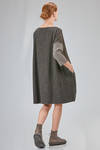 knee-lenght tunic, wide and flared, in cotton, wool and polyamide patchwork, small part in cotton - ALBUM DI FAMIGLIA 
