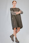 knee-lenght tunic, wide and flared, in cotton, wool and polyamide patchwork, small part in cotton - ALBUM DI FAMIGLIA 