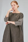 knee-lenght tunic, wide and flared, in cotton, wool and polyamide patchwork, small part in cotton - ALBUM DI FAMIGLIA 