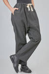 pantalone ampio in sallia di cotone, viscosa, lana e elastan melange, foderato in cotone - ALBUM DI FAMIGLIA 