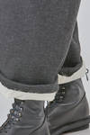 pantalone ampio in sallia di cotone, viscosa, lana e elastan melange, foderato in cotone - ALBUM DI FAMIGLIA 