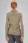 cardigan lungo e asciutto in maglia rasata di lana vergine e cachemire melange - FORME D' EXPRESSION 