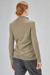 cardigan lungo e asciutto in maglia rasata di lana vergine e cachemire melange - FORME D' EXPRESSION 