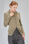 cardigan lungo e asciutto in maglia rasata di lana vergine e cachemire melange - FORME D' EXPRESSION 