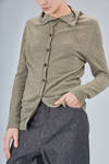 cardigan lungo e asciutto in maglia rasata di lana vergine e cachemire melange - FORME D' EXPRESSION 