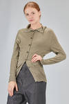 cardigan lungo e asciutto in maglia rasata di lana vergine e cachemire melange - FORME D' EXPRESSION 