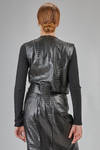 long and lean 'sculpture' dress in cupro and polyurethane snake leather-like georgette - JUNYA WATANABE 