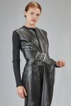 long and lean 'sculpture' dress in cupro and polyurethane snake leather-like georgette - JUNYA WATANABE 