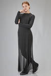 long and lean 'sculpture' dress in cupro and polyurethane snake leather-like georgette - JUNYA WATANABE 
