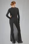 long and lean 'sculpture' dress in cupro and polyurethane snake leather-like georgette - JUNYA WATANABE 
