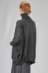 oversize sweater, doubled and asymmetric, in wool, nylon and polyurethane plain knit, ribbed mock - JUNYA WATANABE 