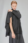 oversize sweater, doubled and asymmetric, in wool, nylon and polyurethane plain knit, ribbed mock - JUNYA WATANABE 