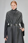 cappotto lungo a mantella in melton di lana, nylon e in simil pelle di resina poliuretanica - JUNYA WATANABE 
