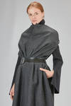 cappotto lungo a mantella in melton di lana, nylon e in simil pelle di resina poliuretanica - JUNYA WATANABE 