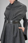 cappotto lungo a mantella in melton di lana, nylon e in simil pelle di resina poliuretanica - JUNYA WATANABE 