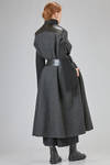 cappotto lungo a mantella in melton di lana, nylon e in simil pelle di resina poliuretanica - JUNYA WATANABE 