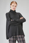 long and wide sweater in merino wool plain knit - LUSSI 