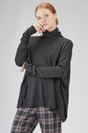 long and wide sweater in merino wool plain knit - LUSSI 