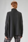 long and wide sweater in merino wool plain knit - LUSSI 