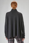 long and wide sweater in merino wool plain knit - LUSSI 