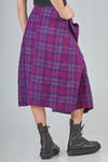 longuette skirt, lean and asymmetric in virgin wool and silk tartan - MARC LE BIHAN 