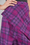 longuette skirt, lean and asymmetric in virgin wool and silk tartan - MARC LE BIHAN 