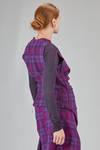 short, lean and asymetric top in wool tartan - MARC LE BIHAN 