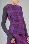 short, lean and asymetric top in wool tartan - MARC LE BIHAN 