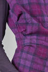 short, lean and asymetric top in wool tartan - MARC LE BIHAN 