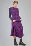short, lean and asymetric top in wool tartan - MARC LE BIHAN 