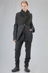 long and slim jacket in virgin wool knit and cotton, virgin wool and metal pinstripe twill - MARC LE BIHAN 