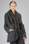 long and slim jacket in virgin wool knit and cotton, virgin wool and metal pinstripe twill - MARC LE BIHAN 