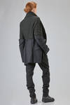 long and slim jacket in virgin wool knit and cotton, virgin wool and metal pinstripe twill - MARC LE BIHAN 