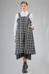 long and wide dungarees dress in wool tartan - NOIR KEI NINOMIYA 