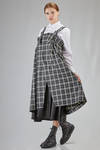 long and wide dungarees dress in wool tartan - NOIR KEI NINOMIYA 