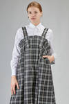 long and wide dungarees dress in wool tartan - NOIR KEI NINOMIYA 