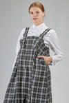 long and wide dungarees dress in wool tartan - NOIR KEI NINOMIYA 
