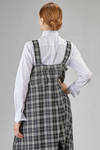 long and wide dungarees dress in wool tartan - NOIR KEI NINOMIYA 