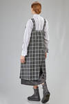 long and wide dungarees dress in wool tartan - NOIR KEI NINOMIYA 