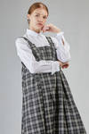 long and wide dungarees dress in wool tartan - NOIR KEI NINOMIYA 