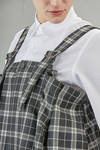 long and wide dungarees dress in wool tartan - NOIR KEI NINOMIYA 