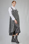 long and wide dungarees dress in wool tartan - NOIR KEI NINOMIYA 