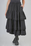 long and wide skirt in washed wool gauze - NOIR KEI NINOMIYA 